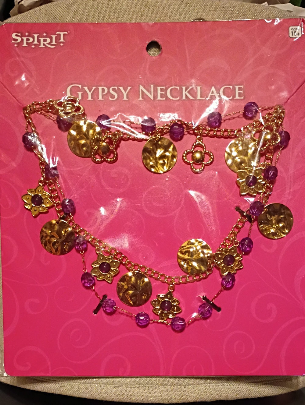 Spirit Gold-Tone Layered Necklace with Purple Beads